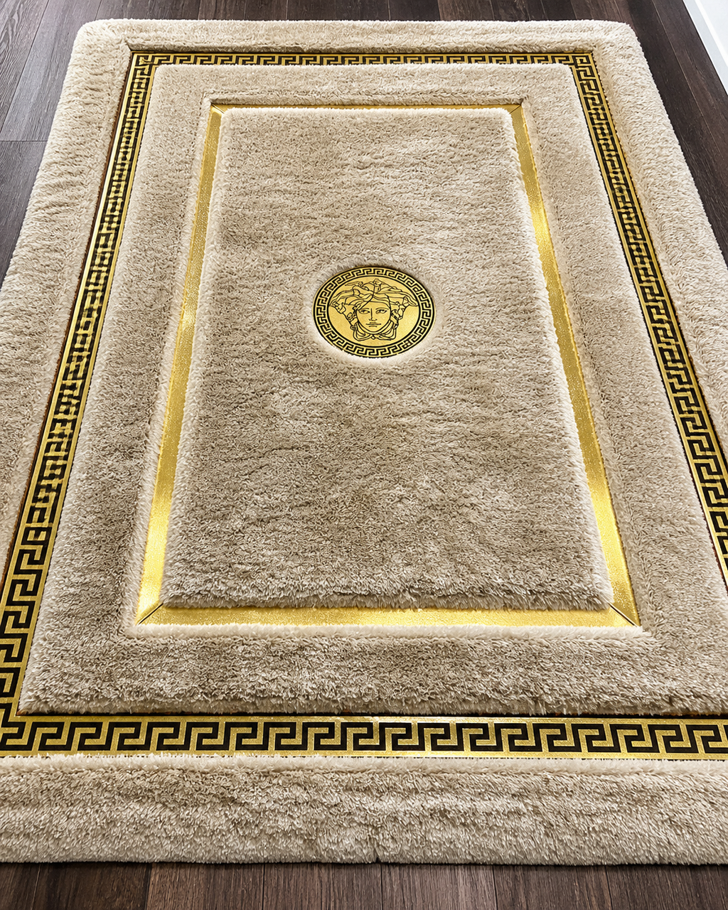 Royal Greek Golden Ivory Premium Rug – Washable & Non-Slip Area Carpet