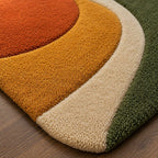 Organic Abstract Hand-Tufted Wool Rug | Scandinavian Modern Area Carpet