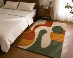 Organic Abstract Hand-Tufted Wool Rug | Scandinavian Modern Area Carpet