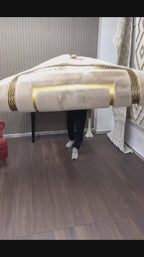 Royal Greek Golden Ivory Premium Rug – Washable & Non-Slip Area Carpet